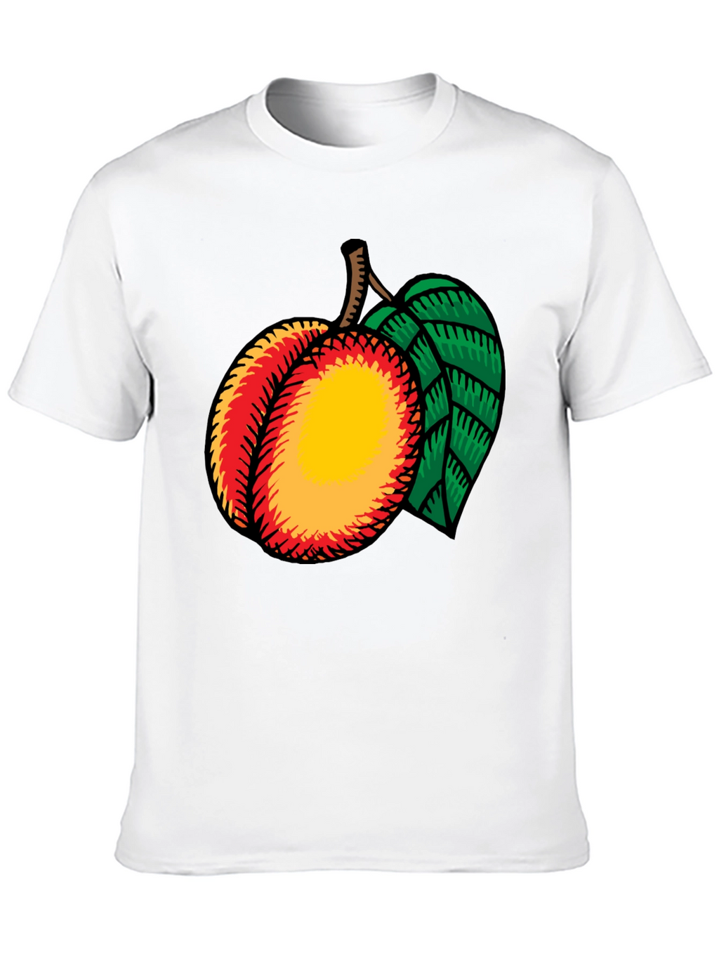 Peach Graphic Tee - Casual Black T-Shirt