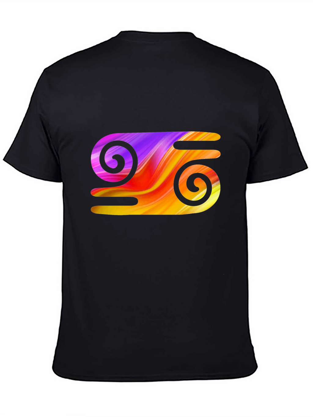 Abstract Swirl Graphic Tee - Stylish Black T-Shirt