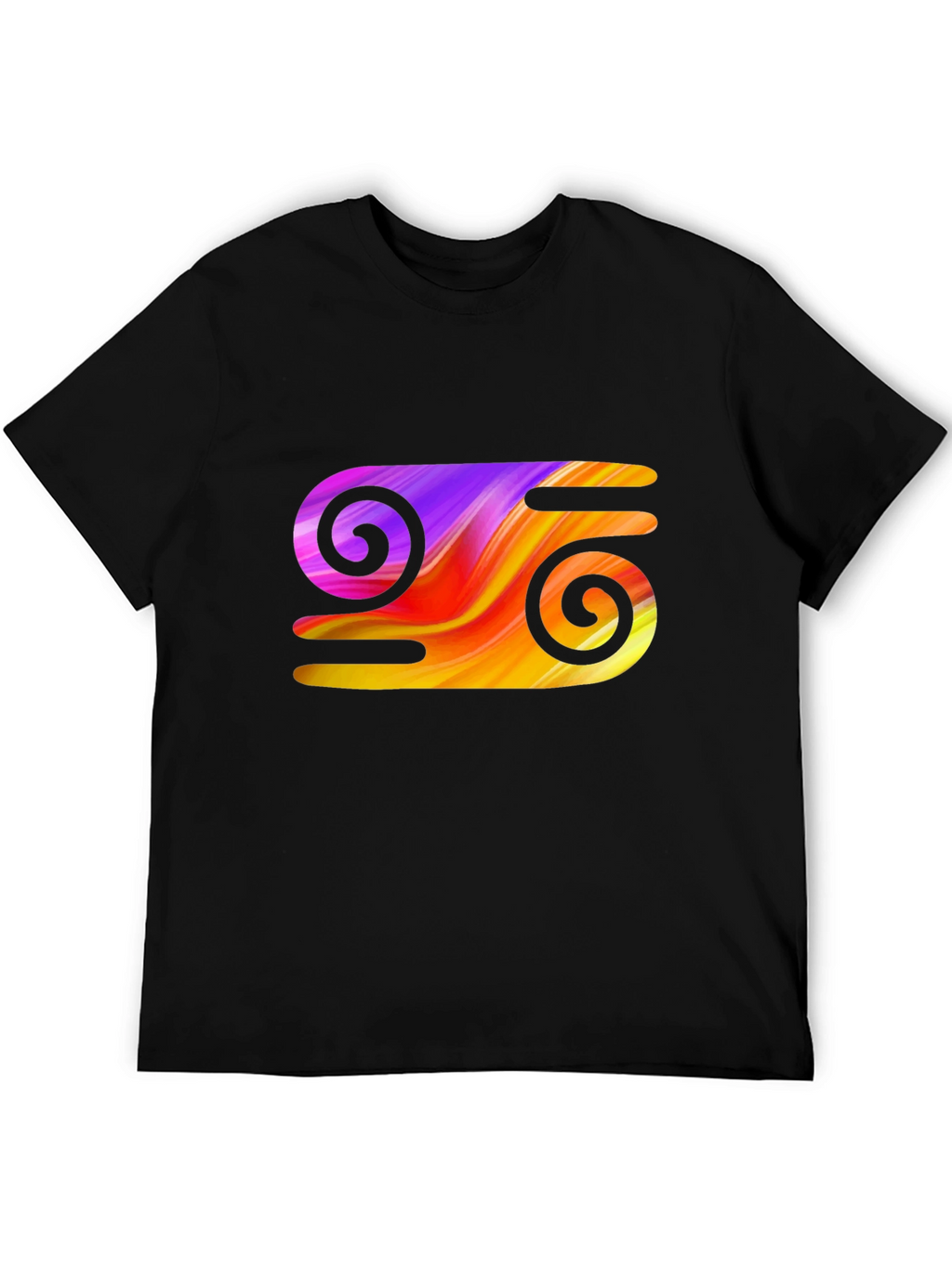 Abstract Swirl Graphic Tee - Stylish Black T-Shirt