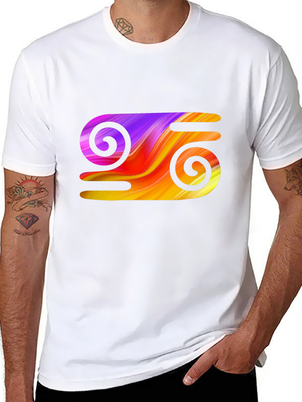 Abstract Swirl Graphic Tee - Stylish Black T-Shirt