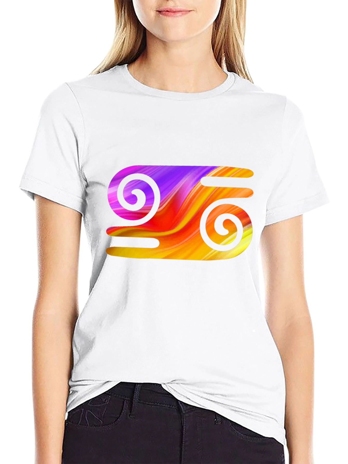 Abstract Swirl Graphic Tee - Stylish Black T-Shirt