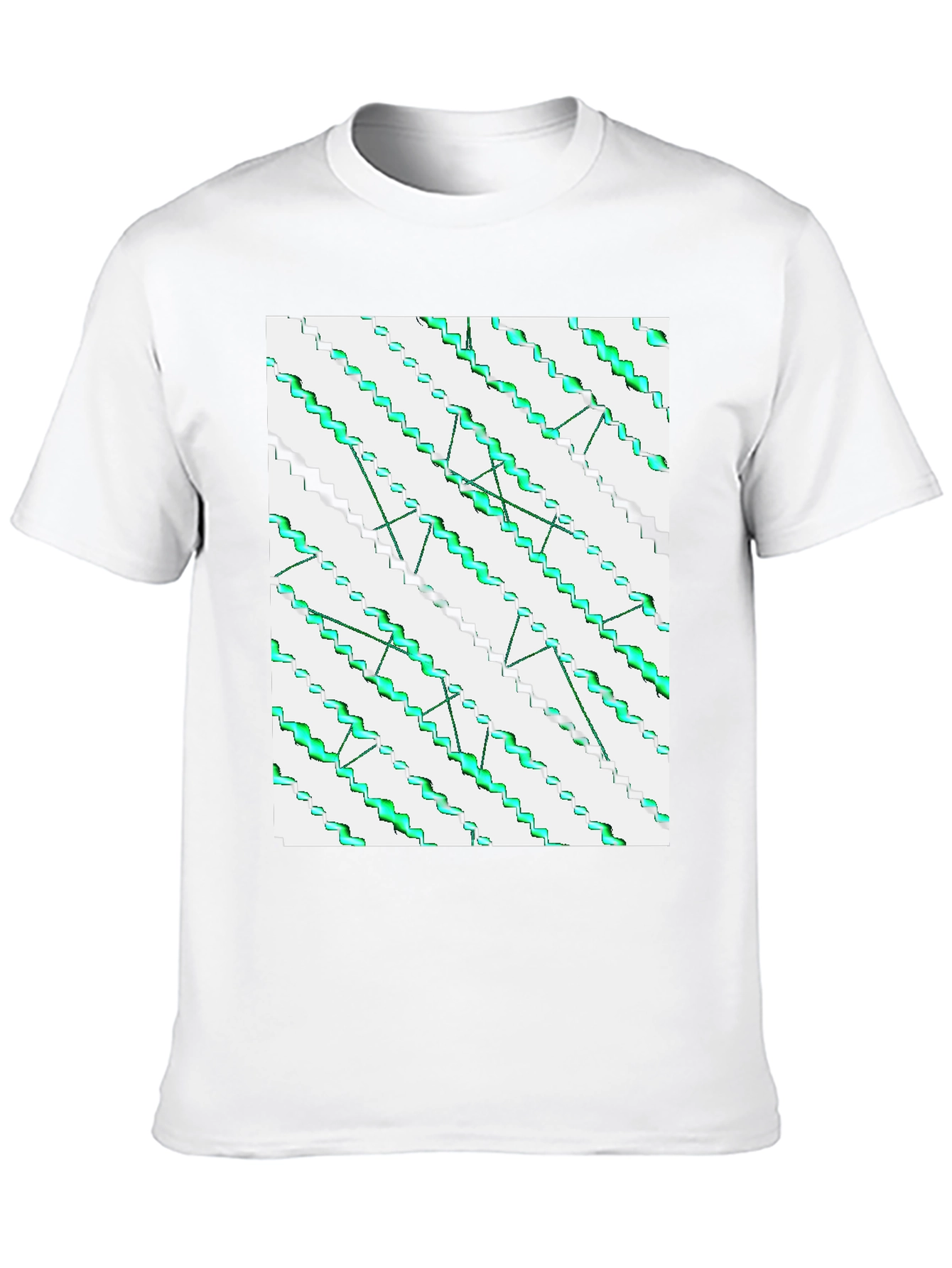 Abstract Zigzag Pattern Black T-Shirt