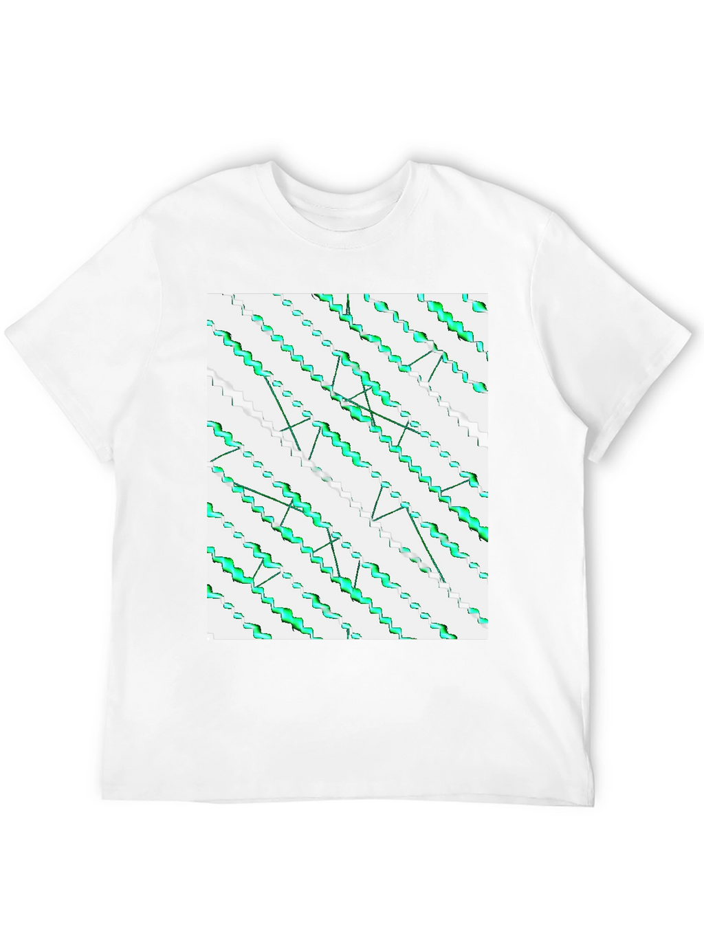 Abstract Zigzag Pattern Black T-Shirt