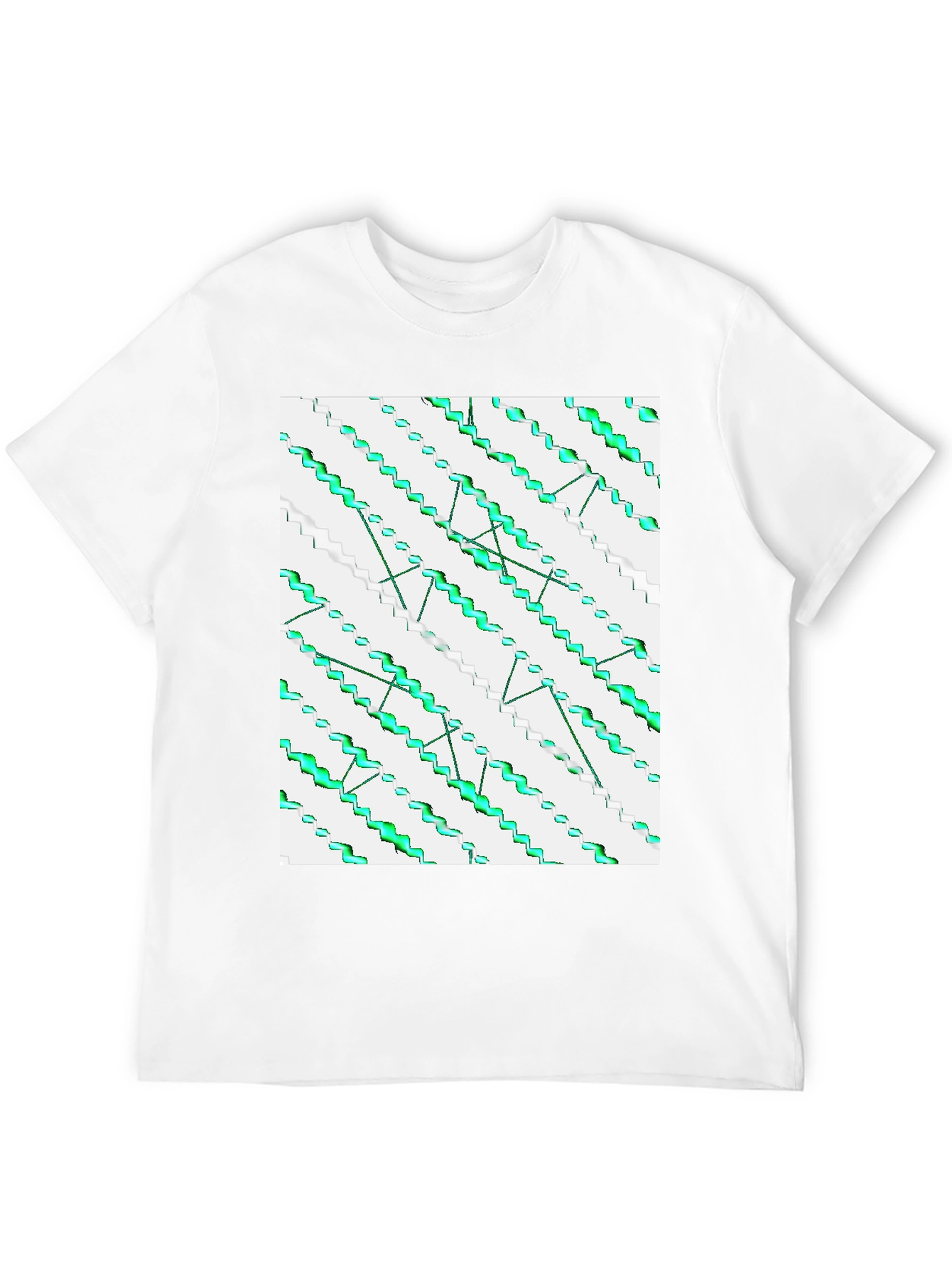 Abstract Zigzag Pattern Black T-Shirt