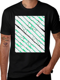 Abstract Zigzag Pattern Black T-Shirt