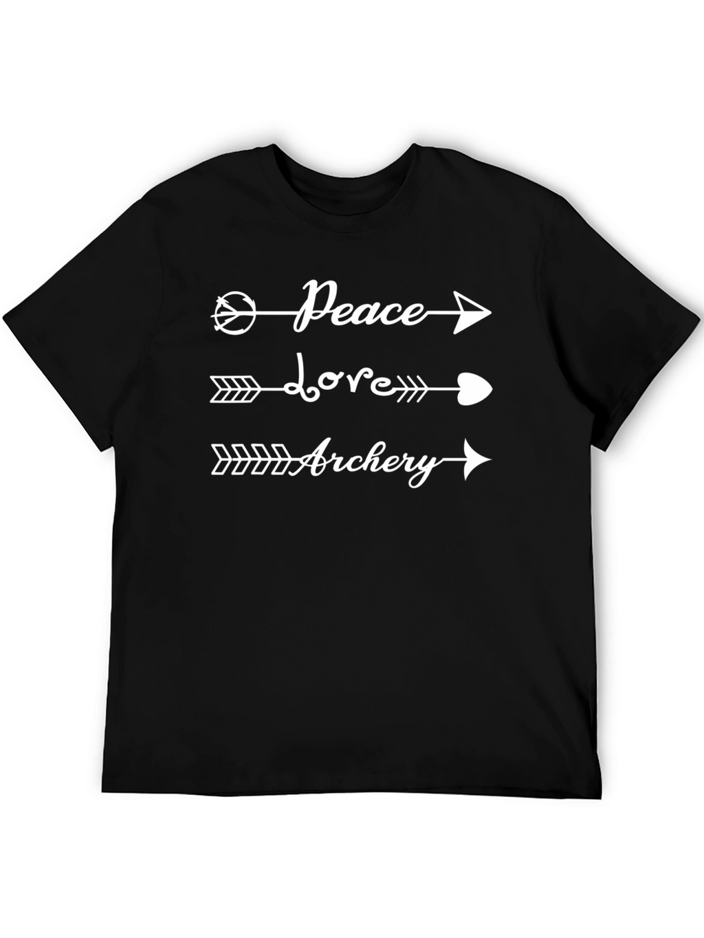 Peace Love Archery Graphic Tee - Black Casual T-Shirt