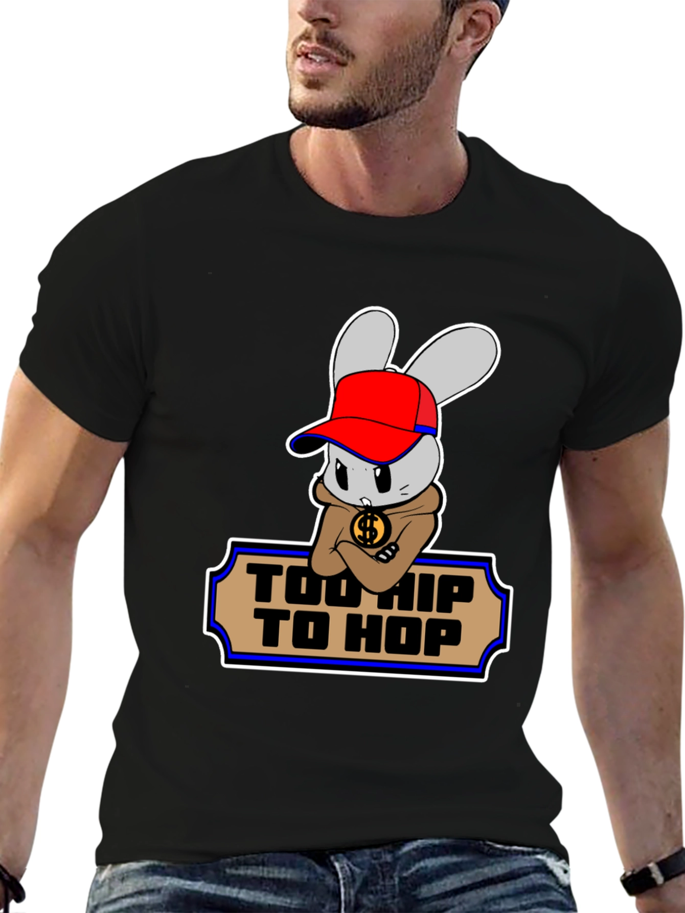 Too Hip To Hop Funny Bunny T-Shirt