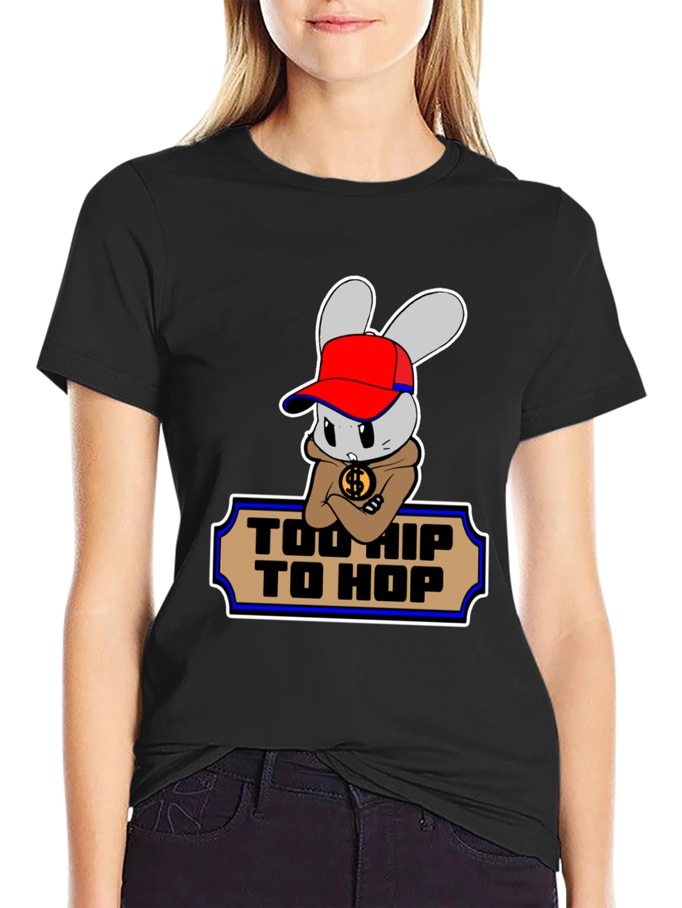 Too Hip To Hop Funny Bunny T-Shirt