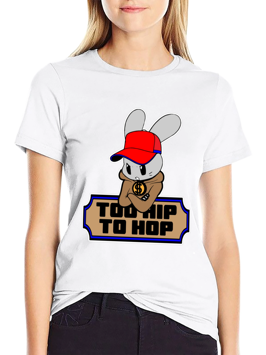 Too Hip To Hop Funny Bunny T-Shirt