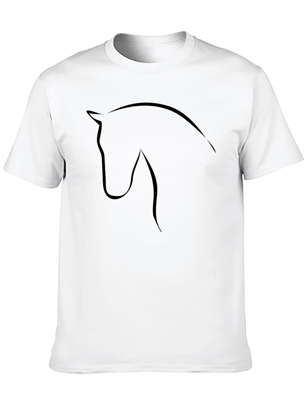 Mens Black Horse Outline Graphic Tee