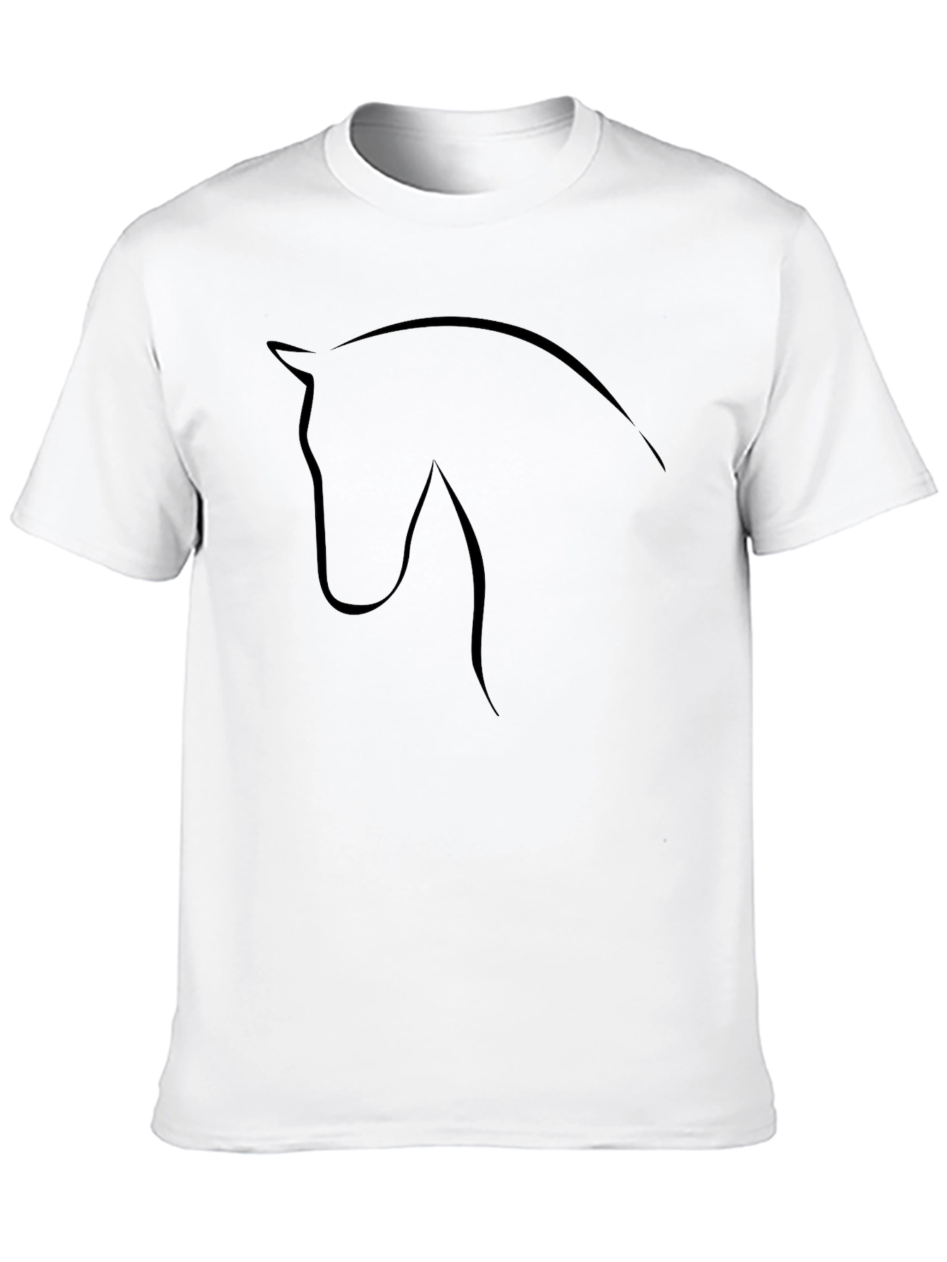Mens Black Horse Outline Graphic Tee
