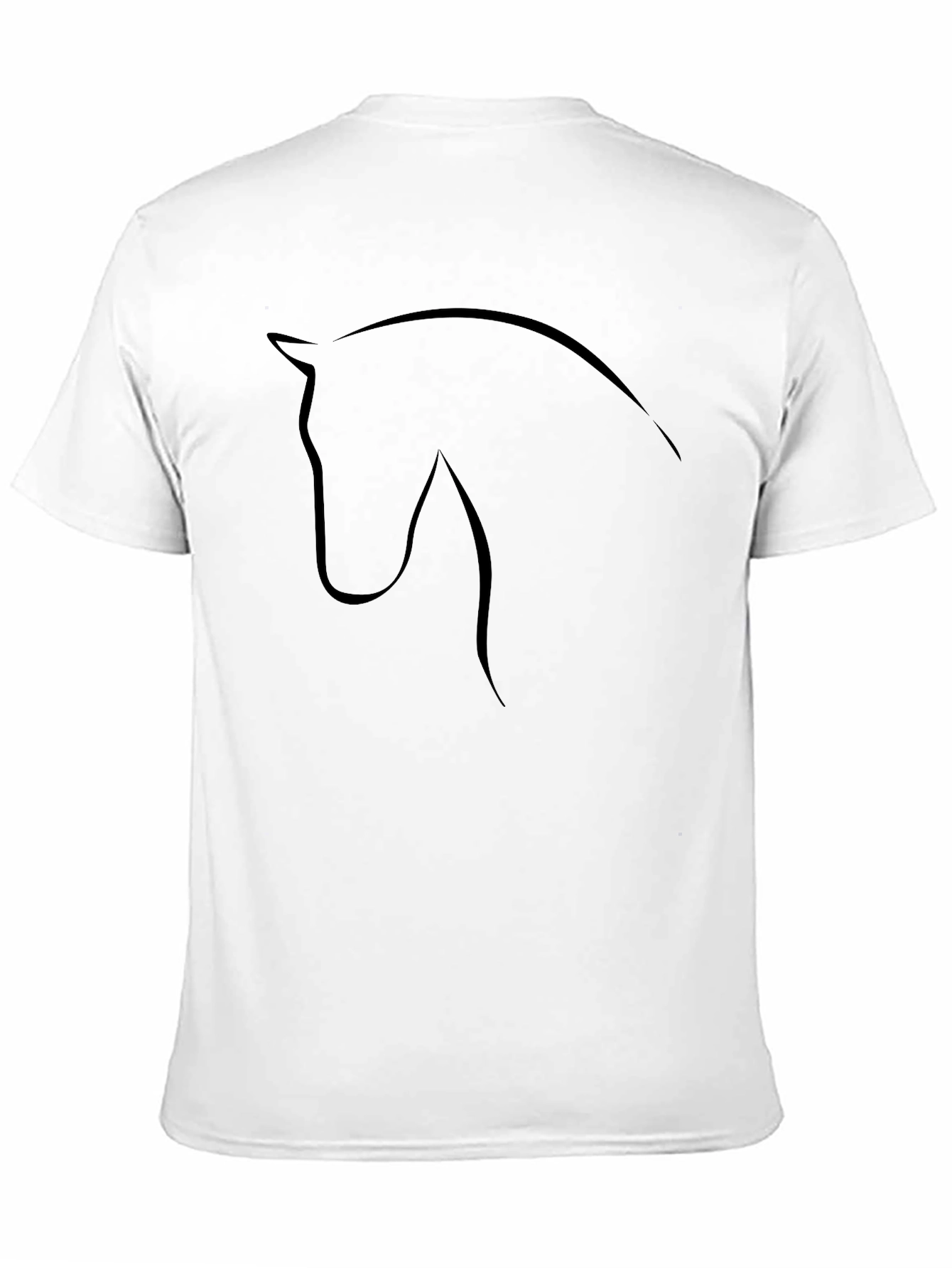 Mens Black Horse Outline Graphic Tee