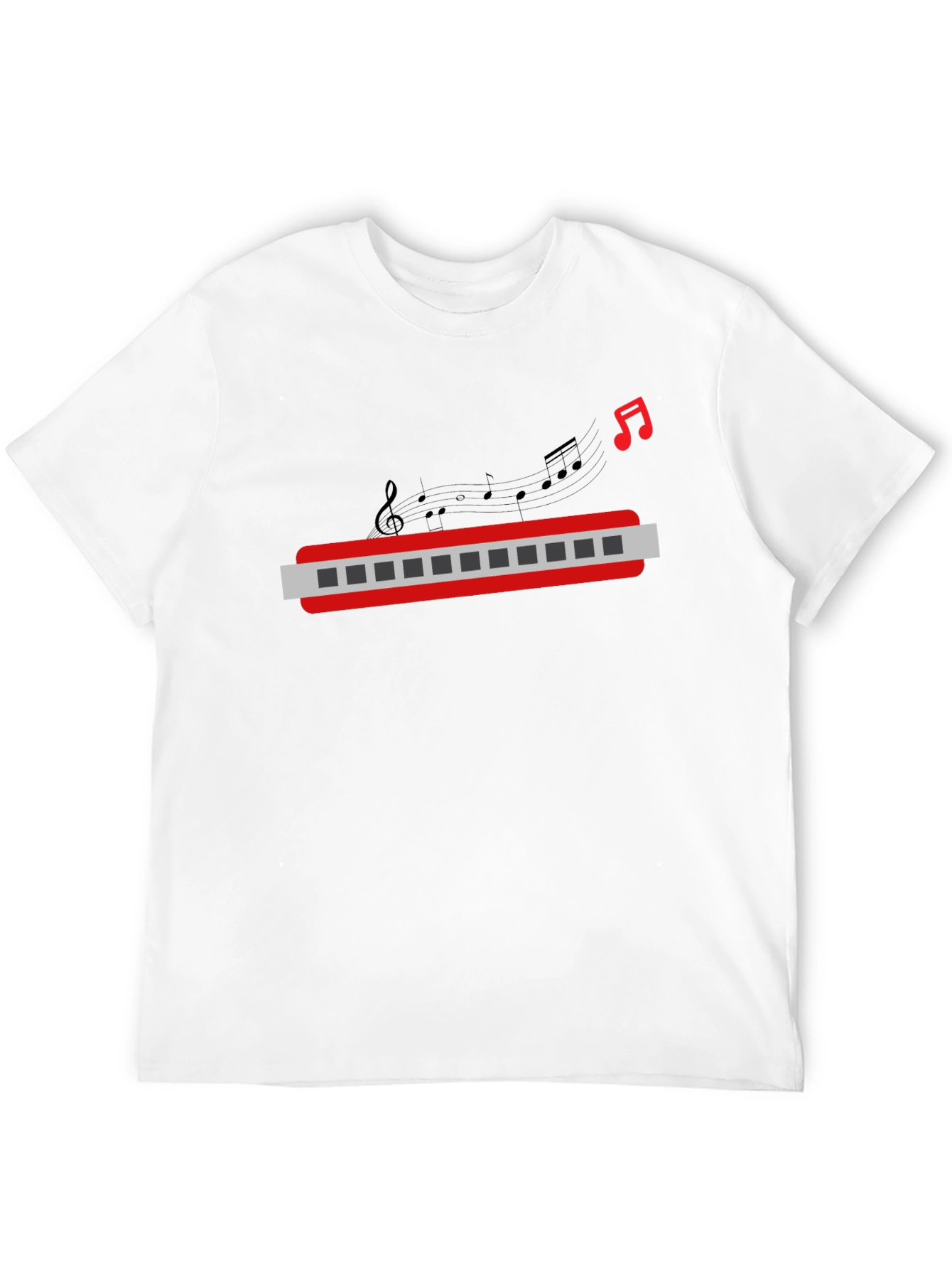 Musical Harmonica Graphic Tee - Black