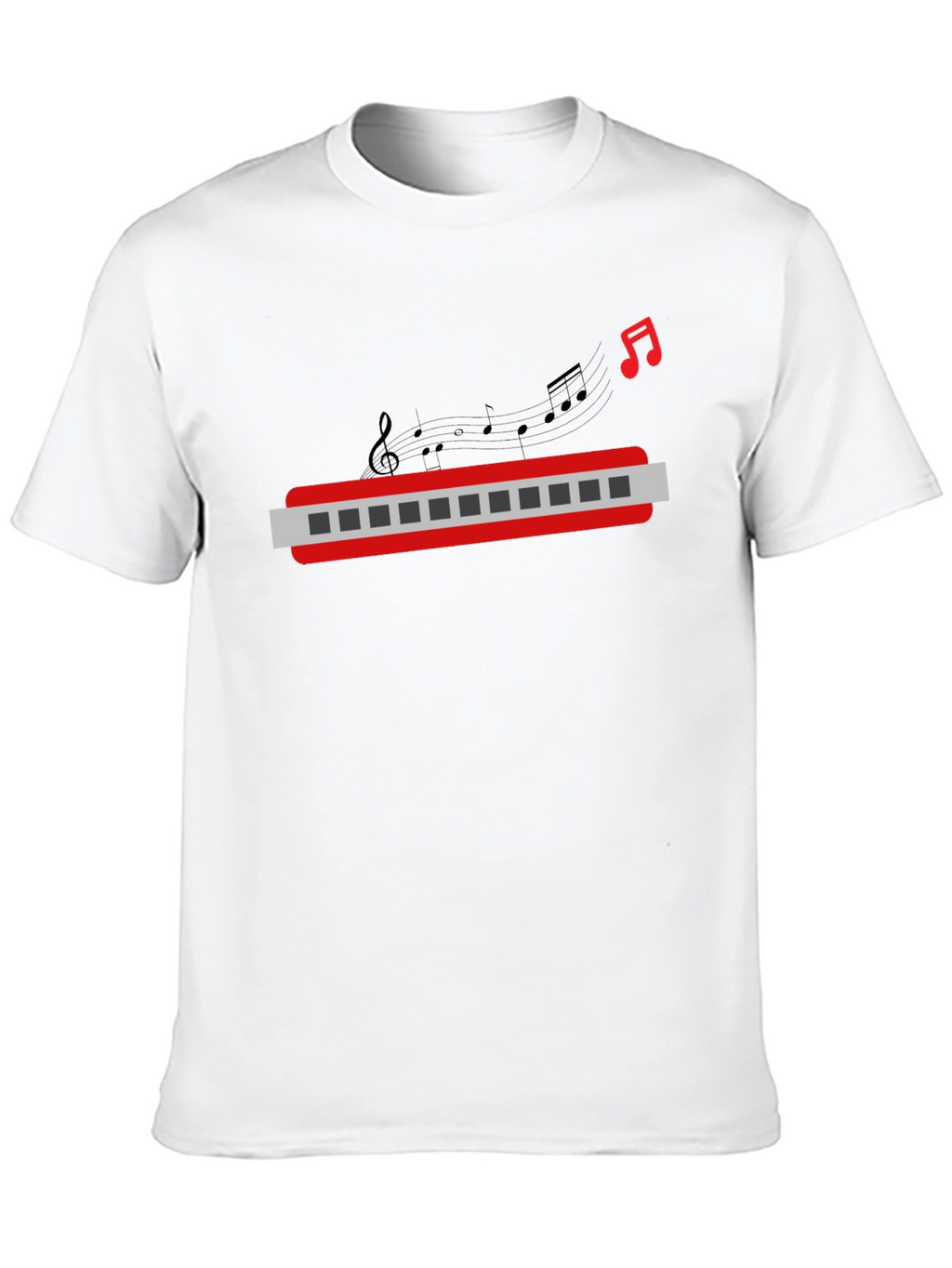 Musical Harmonica Graphic Tee - Black