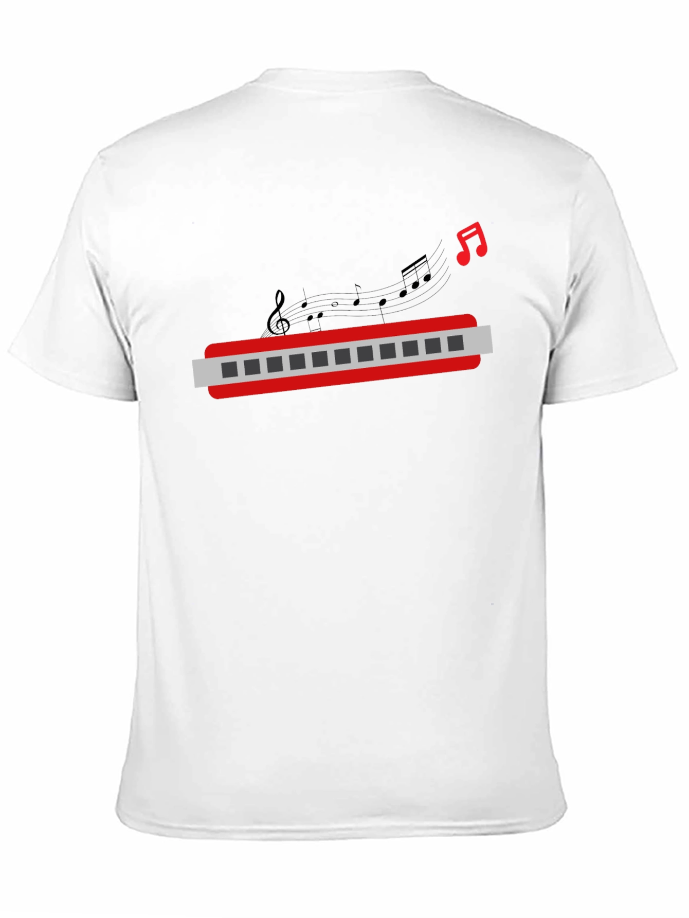 Musical Harmonica Graphic Tee - Black