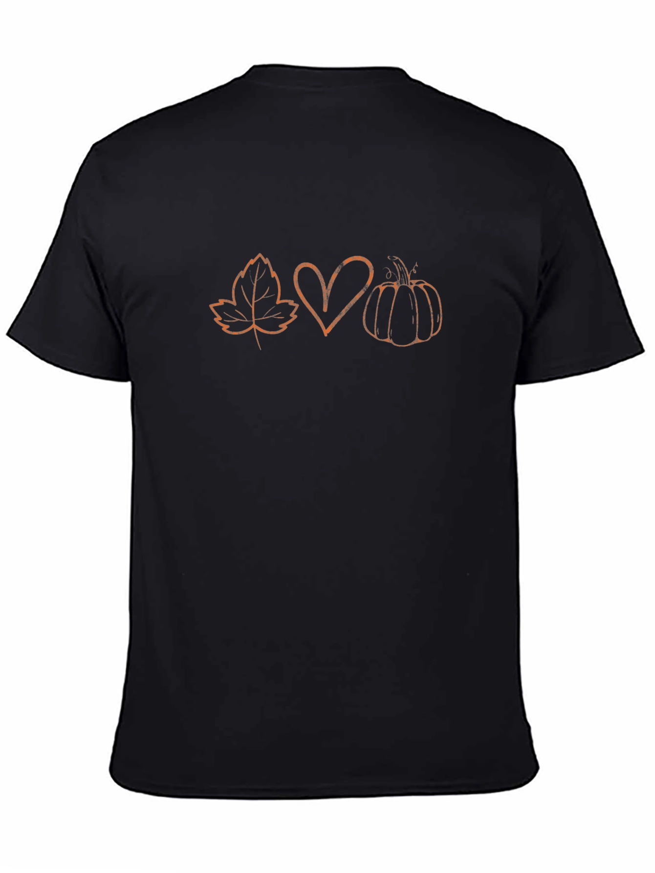 Fall Vibes T-Shirt - Maple Leaf Heart Pumpkin Design