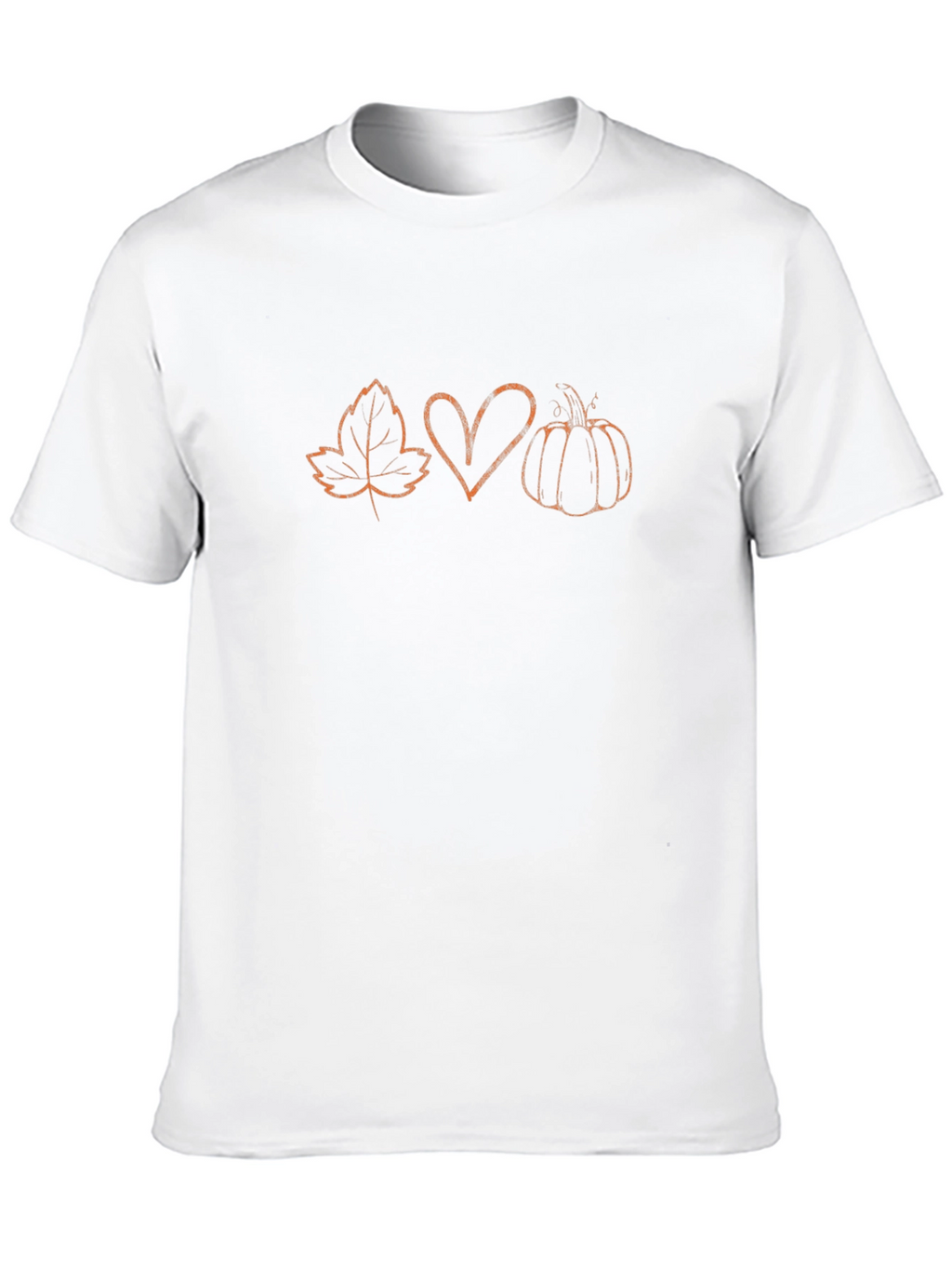 Fall Vibes T-Shirt - Maple Leaf Heart Pumpkin Design
