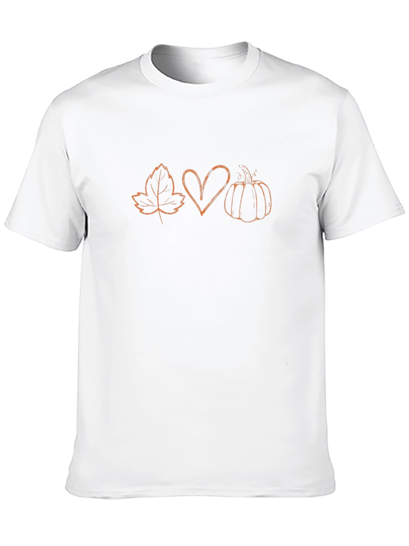 Fall Vibes T-Shirt - Maple Leaf Heart Pumpkin Design