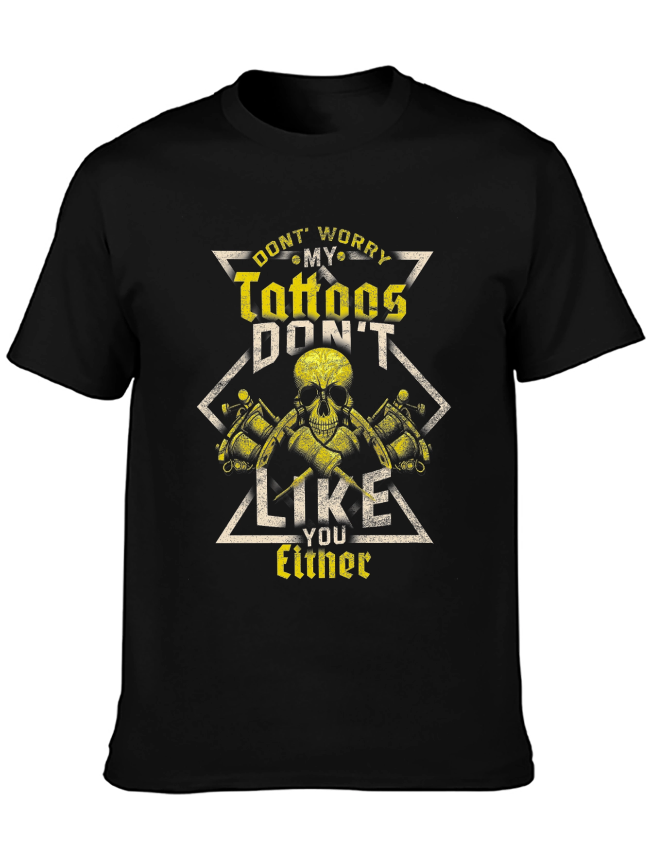 Tattoo Lover T-Shirt - Skull & Tattoo Gun Design