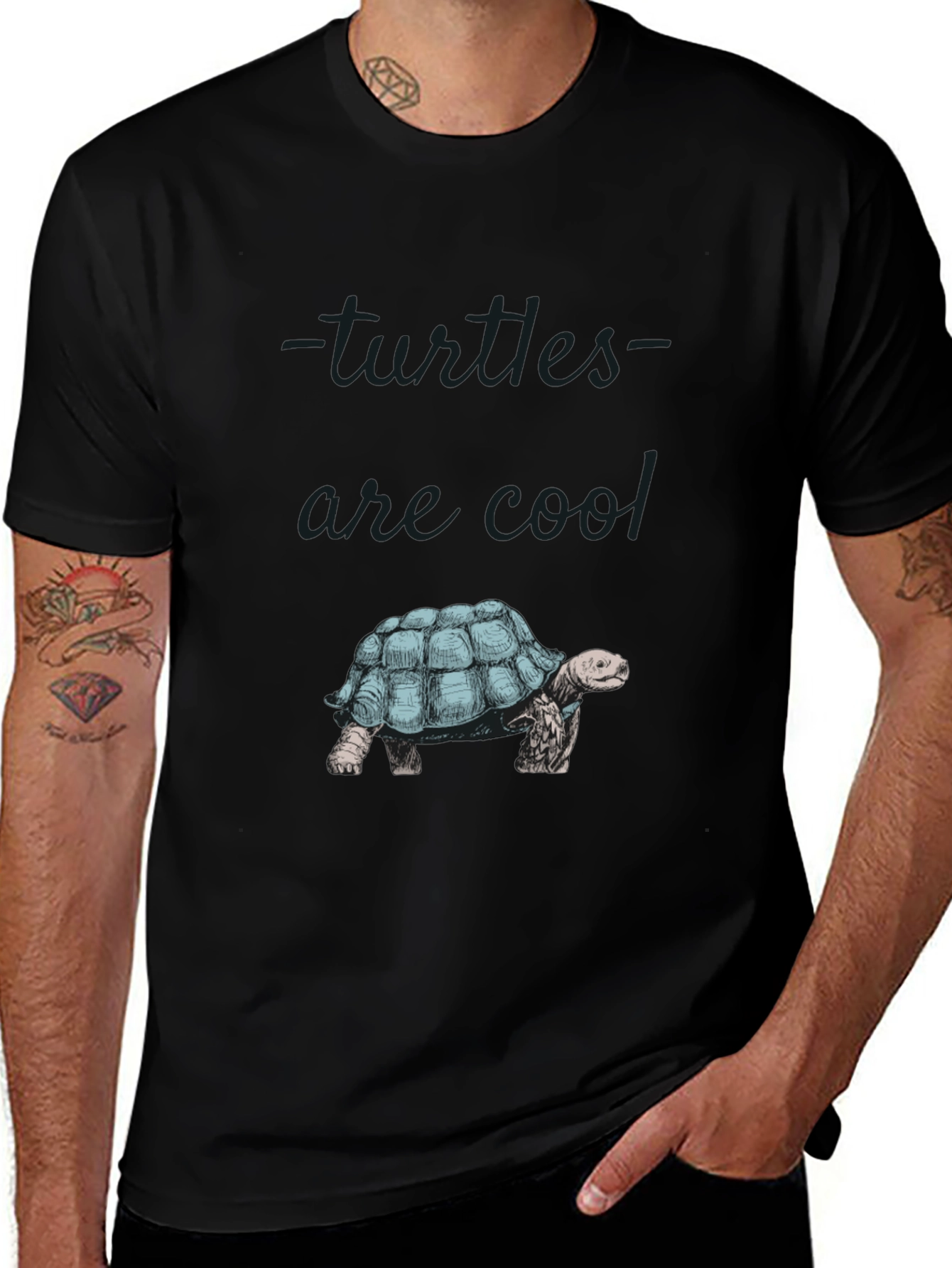 Cool Turtle Graphic Print Tee