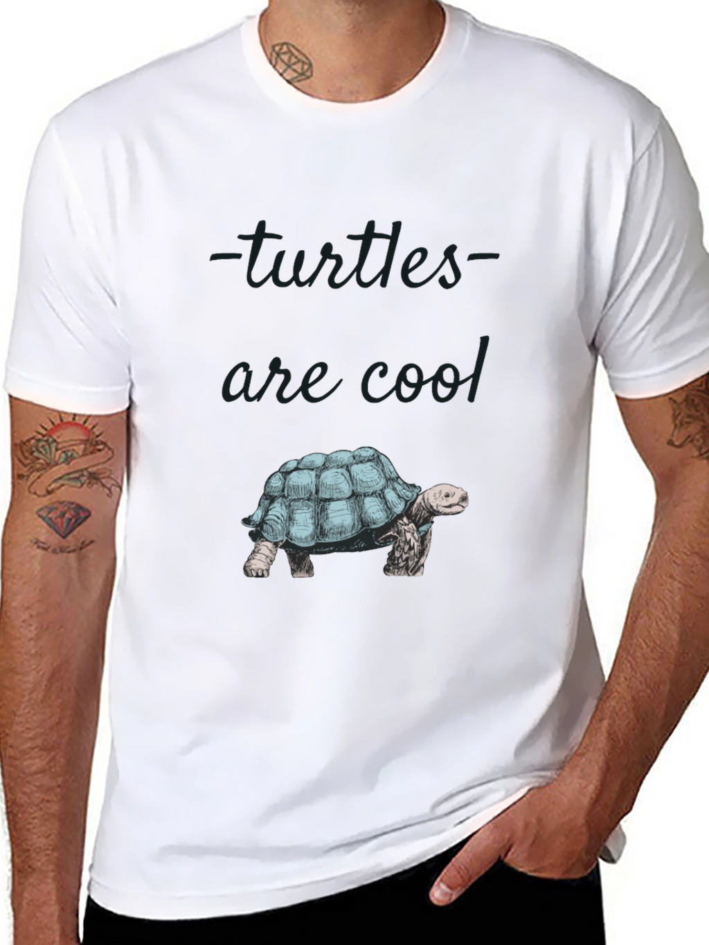 Cool Turtle Graphic Print Tee