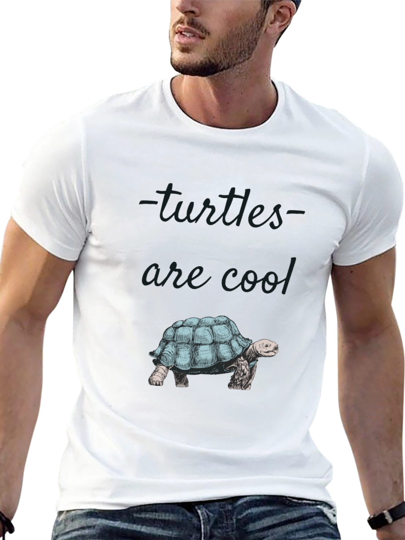 Cool Turtle Graphic Print Tee