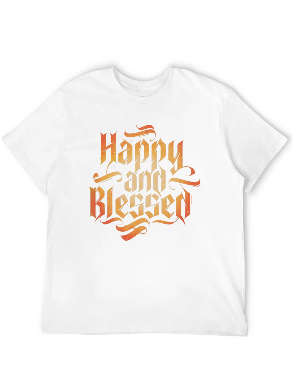 Happy and Blessed Black Graphic Tee Shirt