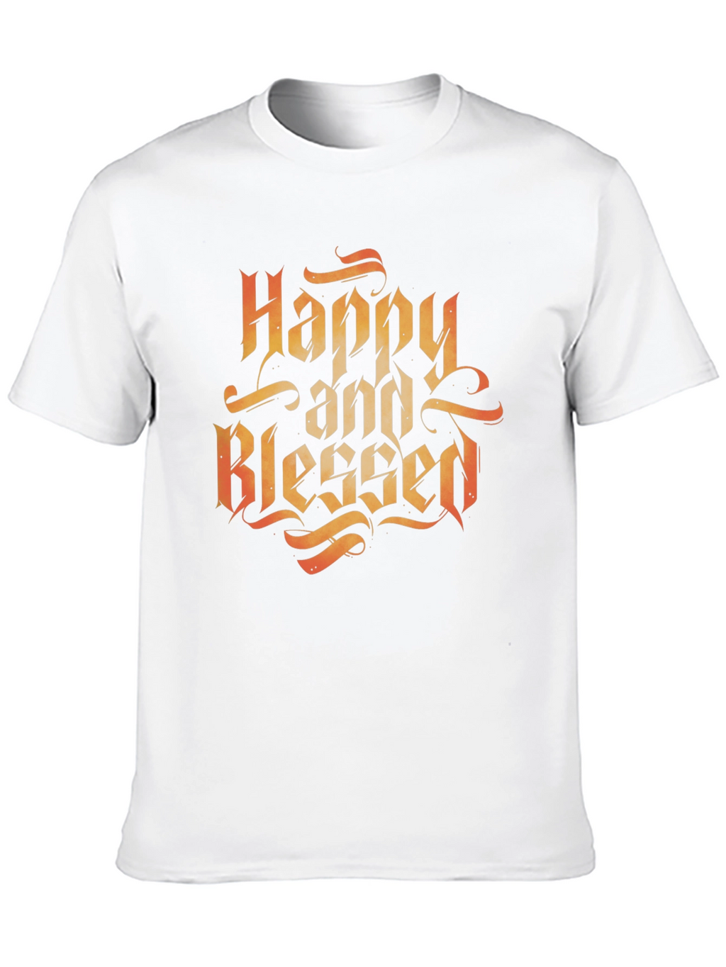 Happy and Blessed Black Graphic Tee Shirt