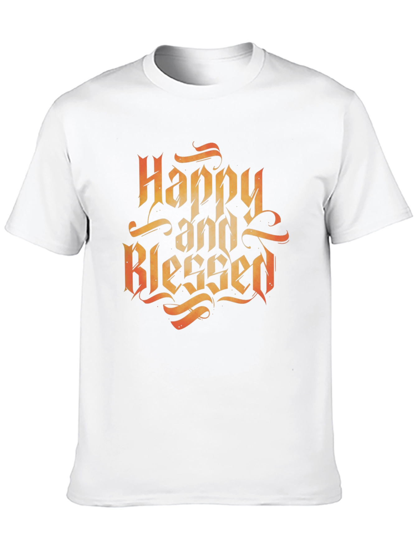 Happy and Blessed Black Graphic Tee Shirt