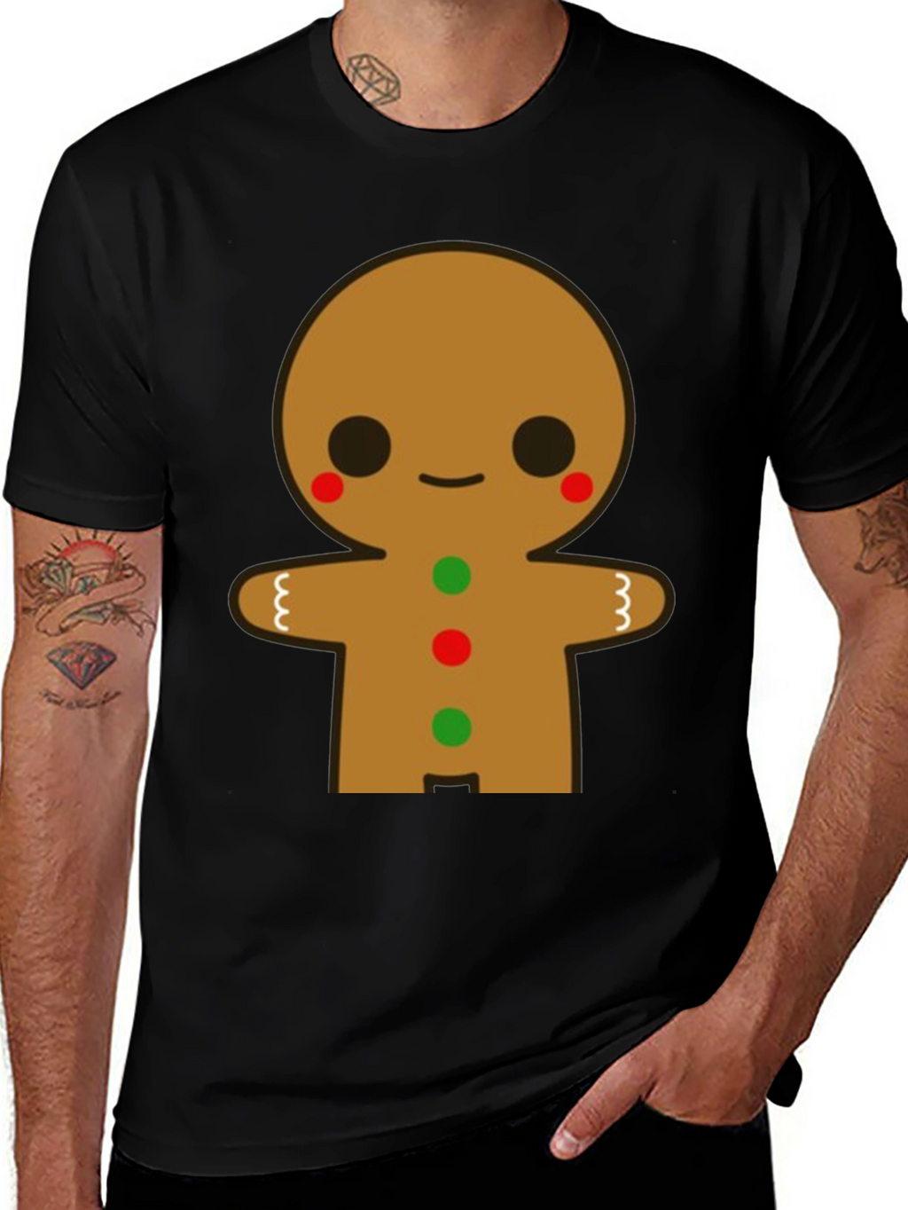 Gingerbread Man Graphic Tee - Festive Holiday Shirt