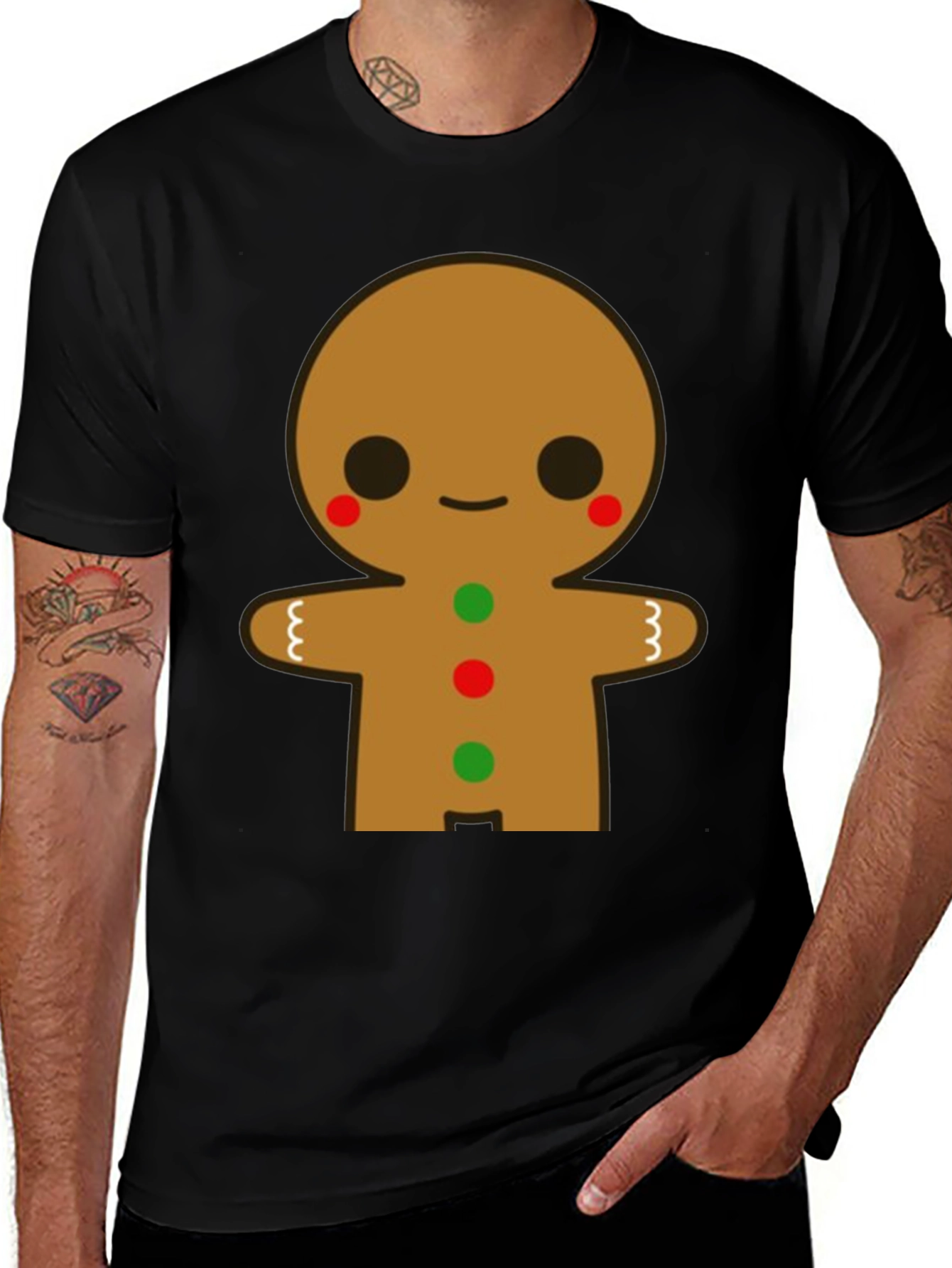 Gingerbread Man Graphic Tee - Festive Holiday Shirt