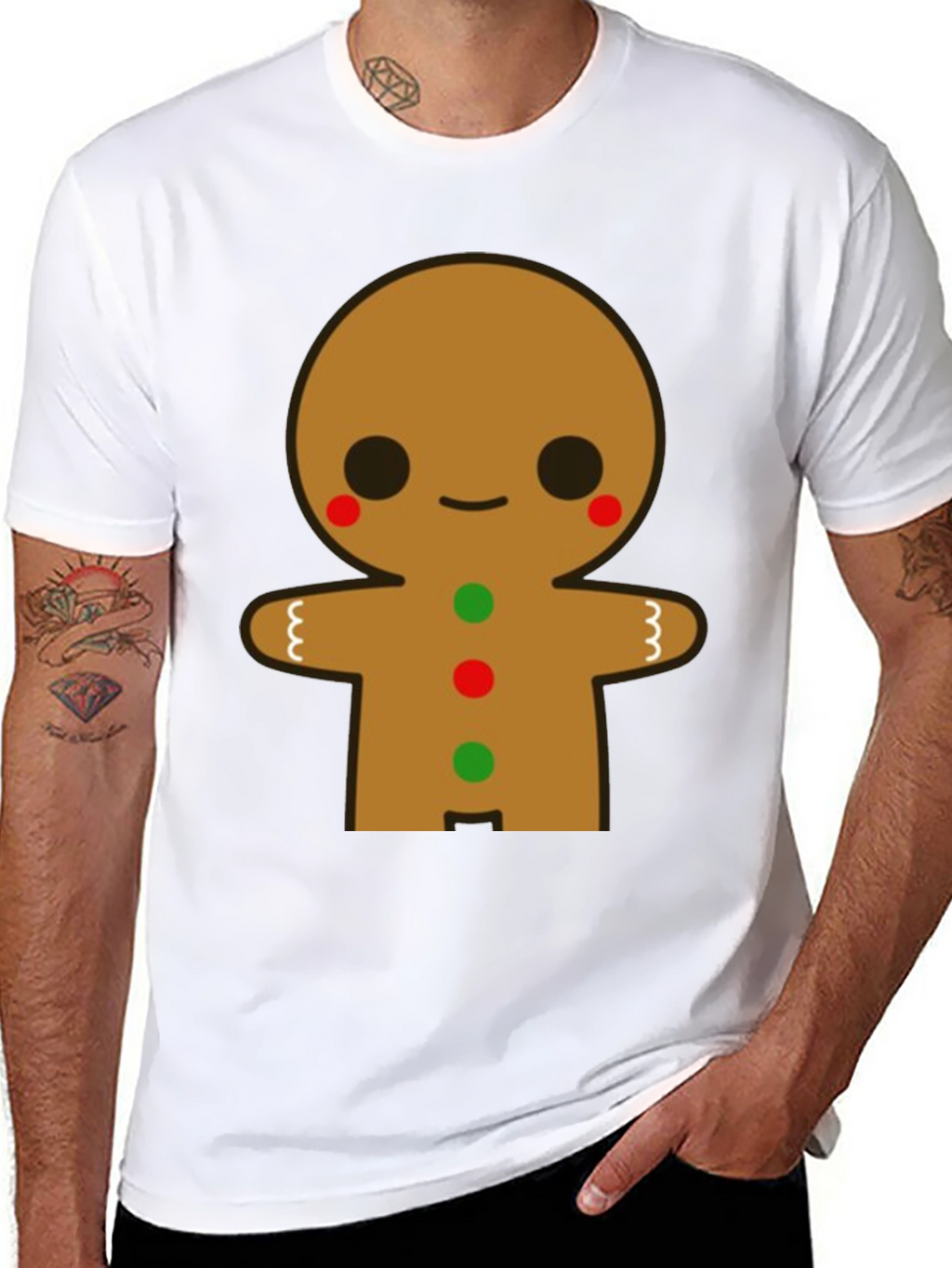 Gingerbread Man Graphic Tee - Festive Holiday Shirt
