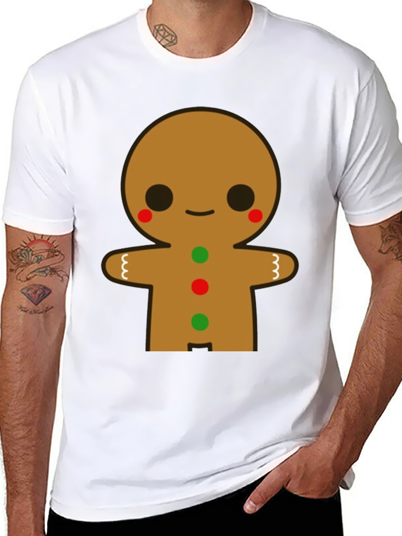 Gingerbread Man Graphic Tee - Festive Holiday Shirt