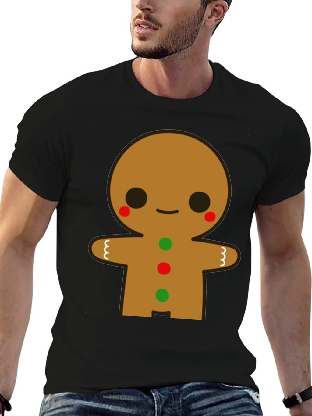 Gingerbread Man Graphic Tee - Festive Holiday Shirt