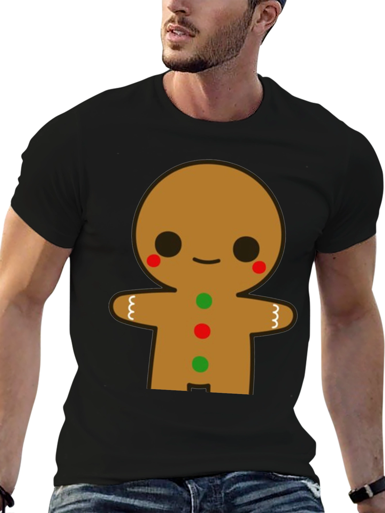 Gingerbread Man Graphic Tee - Festive Holiday Shirt