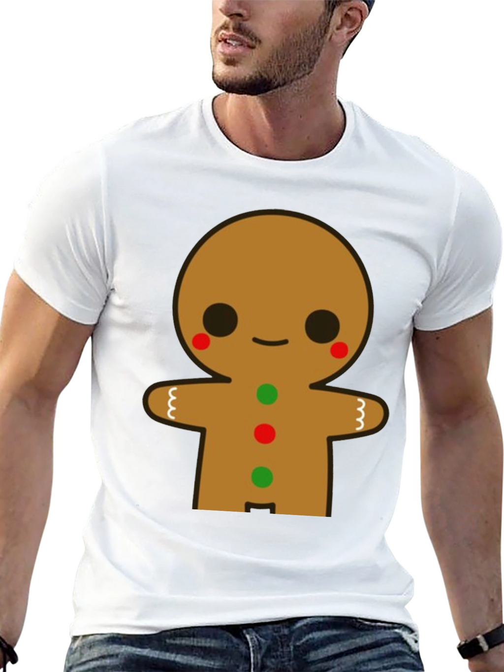 Gingerbread Man Graphic Tee - Festive Holiday Shirt