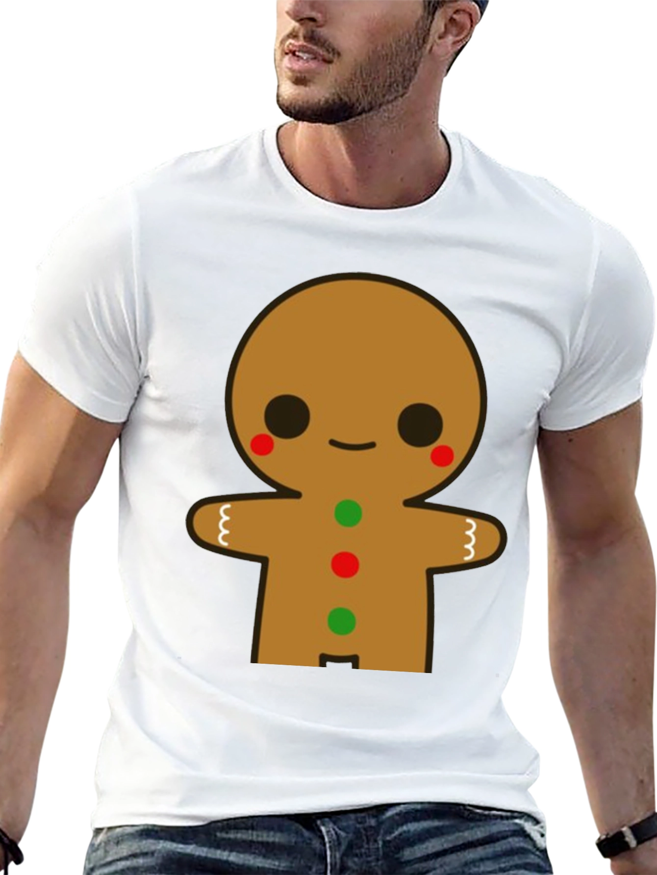 Gingerbread Man Graphic Tee - Festive Holiday Shirt