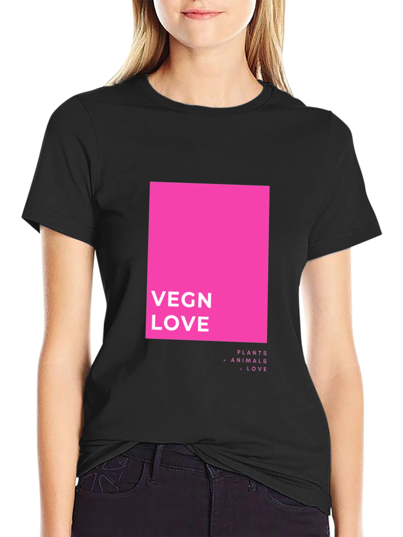 Vegan Love T-Shirt - Plants Animals Love Graphic Tee