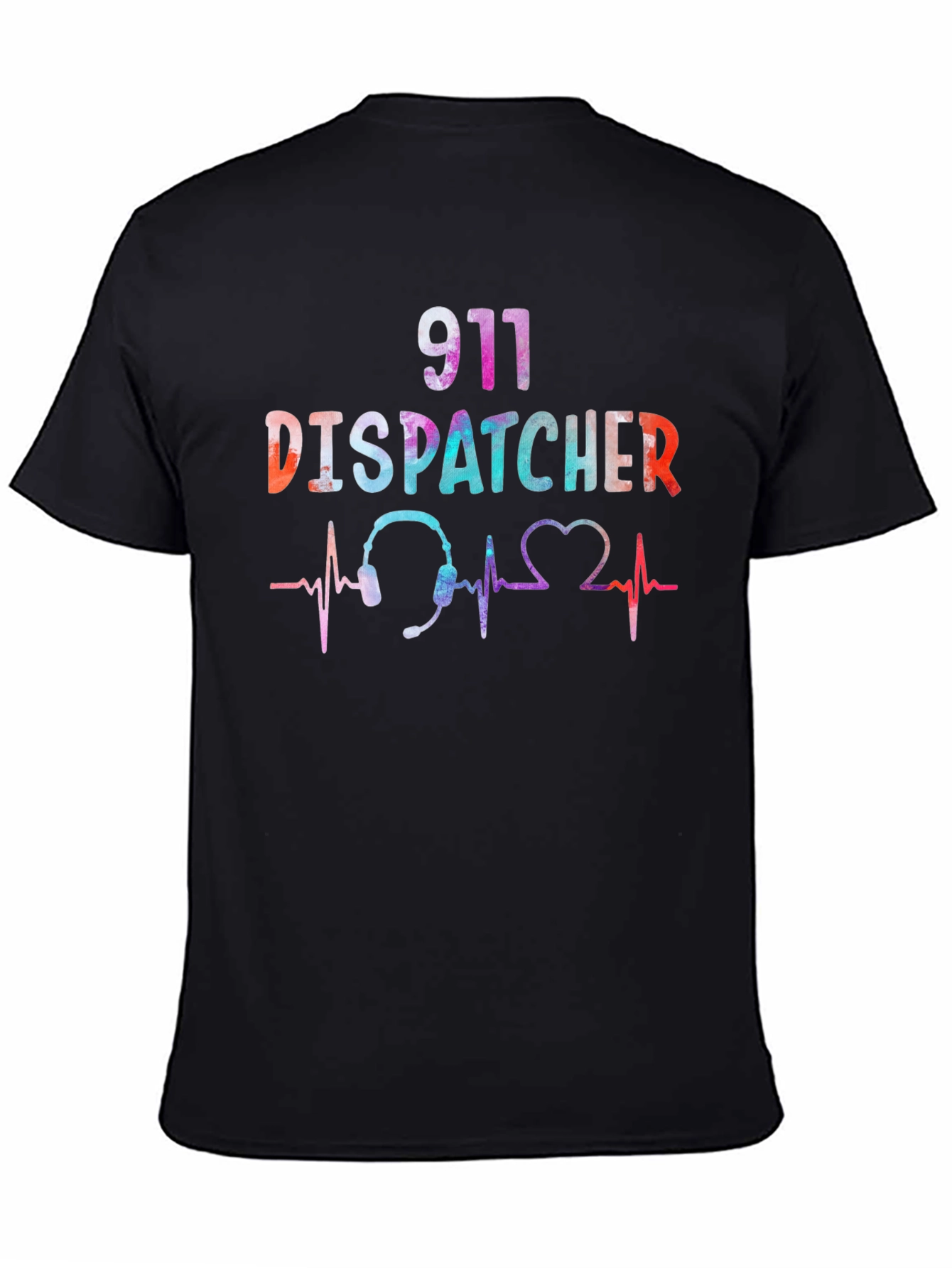 911 Dispatcher Heartbeat Graphic T-Shirt