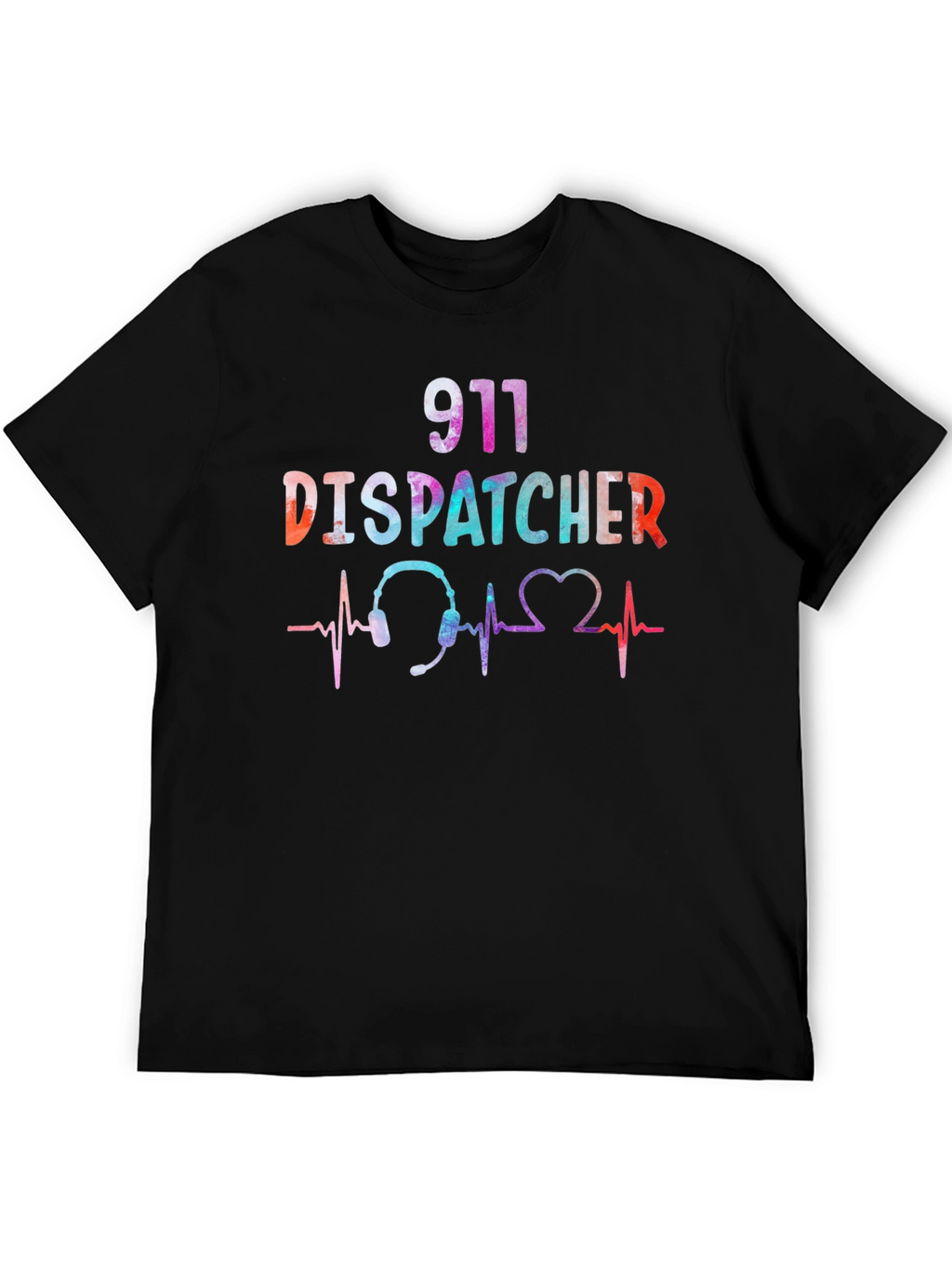 911 Dispatcher Heartbeat Graphic T-Shirt