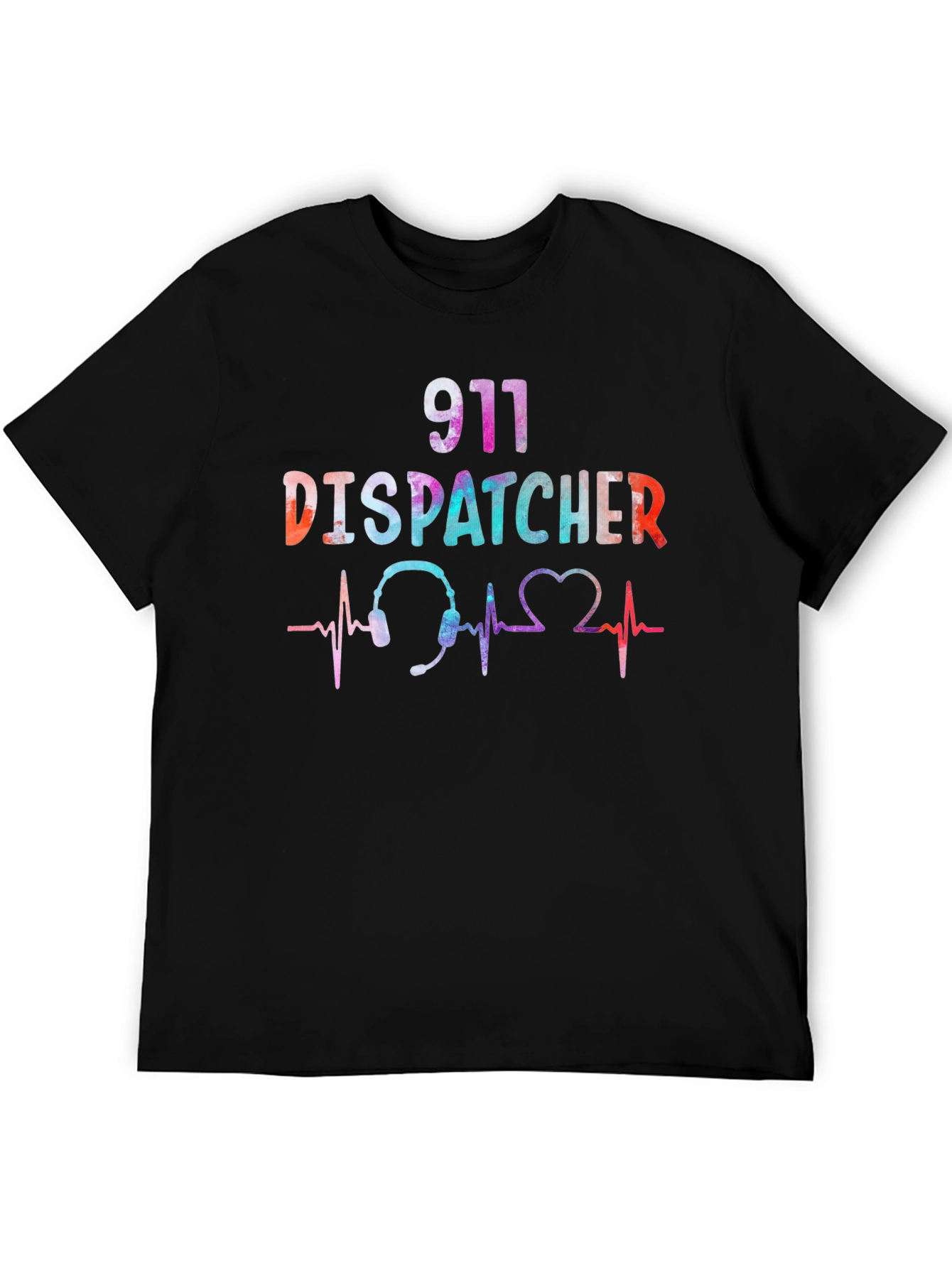 911 Dispatcher Heartbeat Graphic T-Shirt