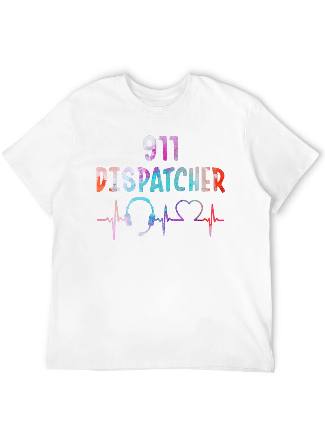 911 Dispatcher Heartbeat Graphic T-Shirt