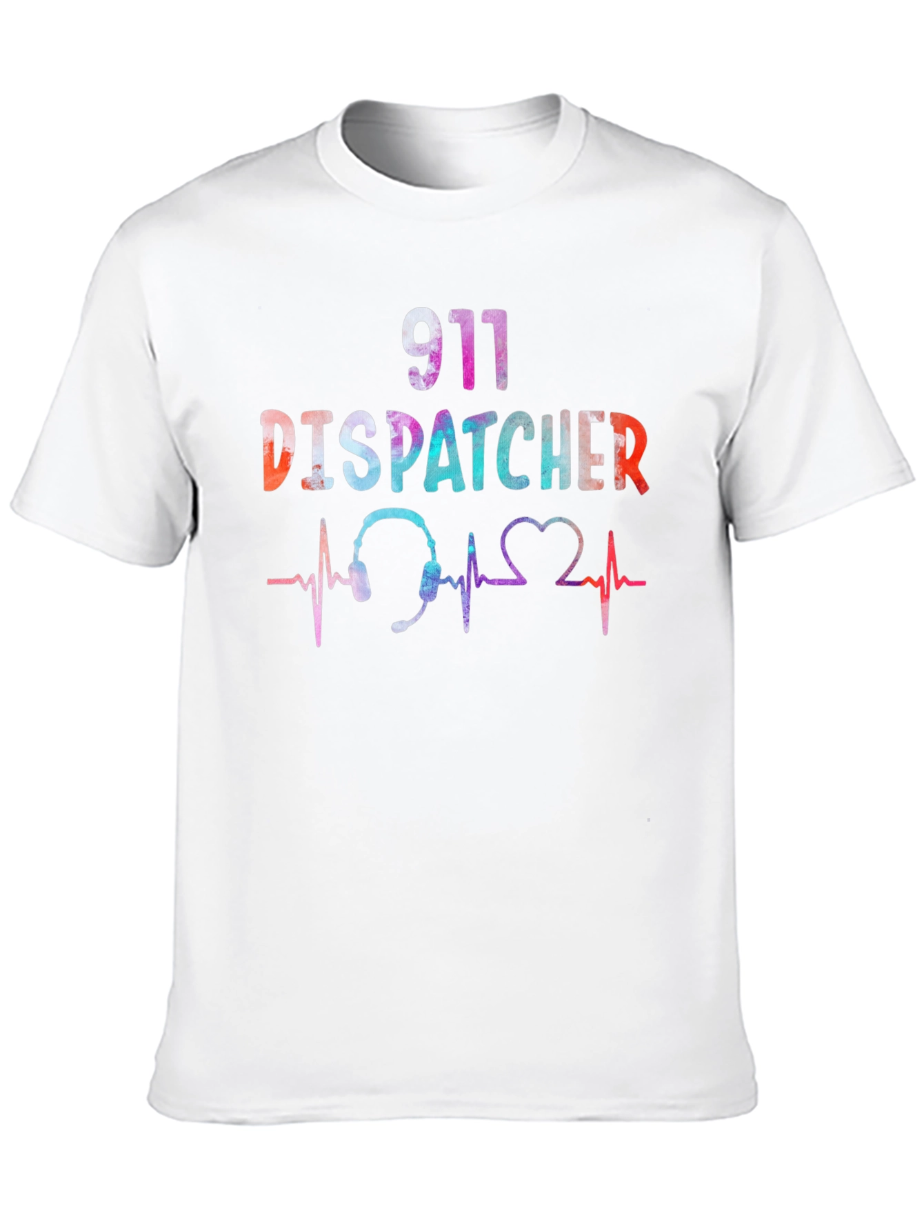 911 Dispatcher Heartbeat Graphic T-Shirt