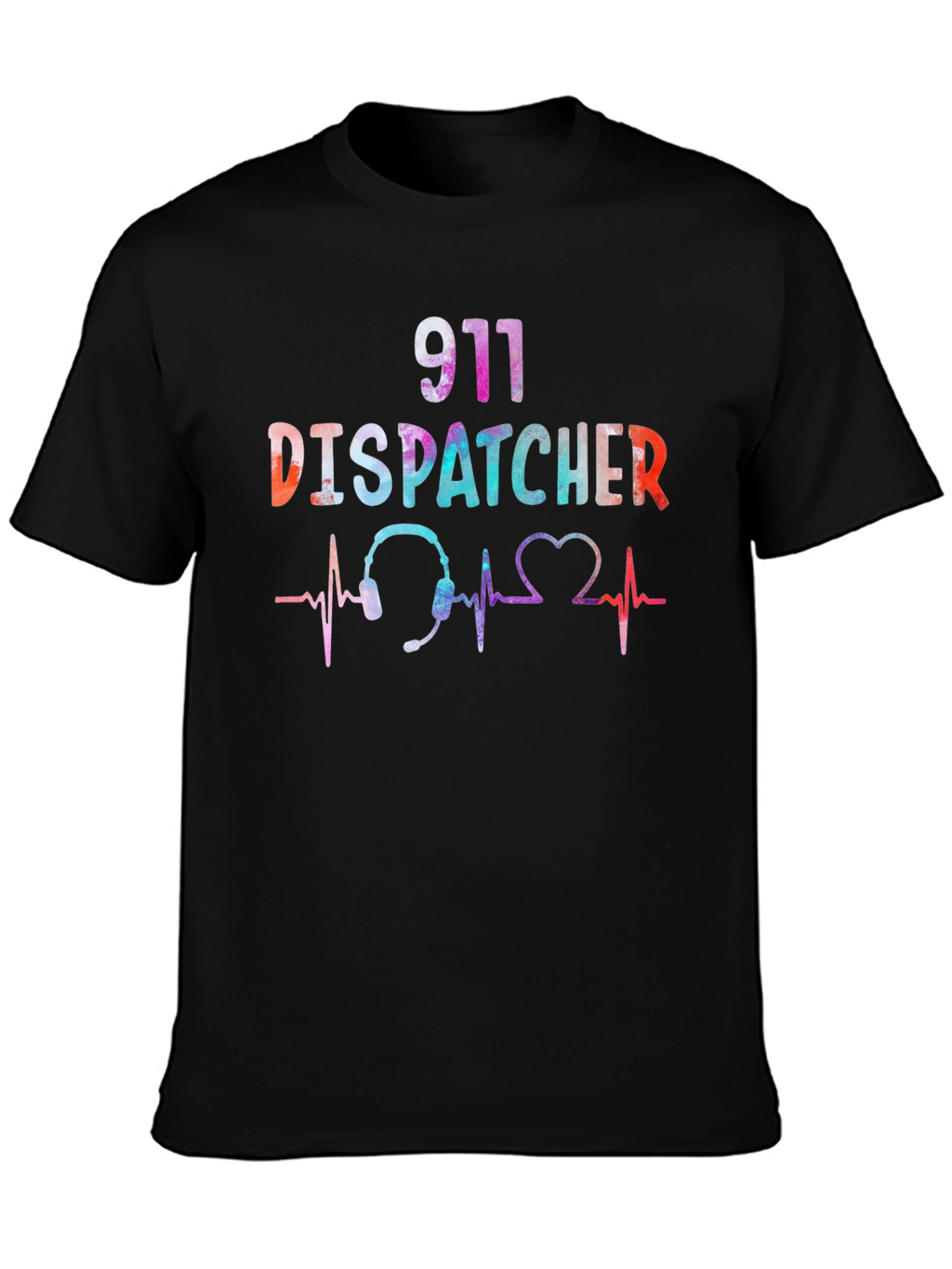 911 Dispatcher Heartbeat Graphic T-Shirt