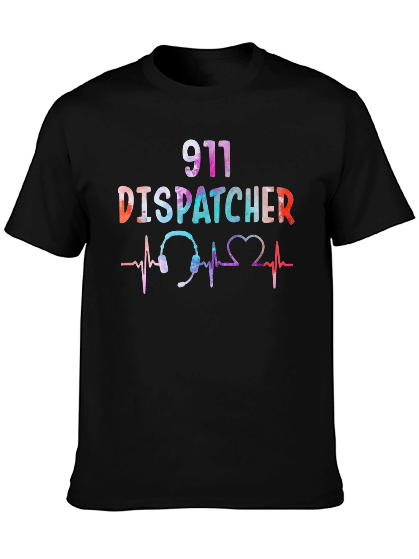 911 Dispatcher Heartbeat Graphic T-Shirt