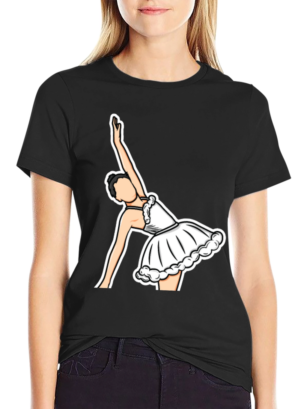 Ballerina Graphic T-Shirt - Black Cotton Tee