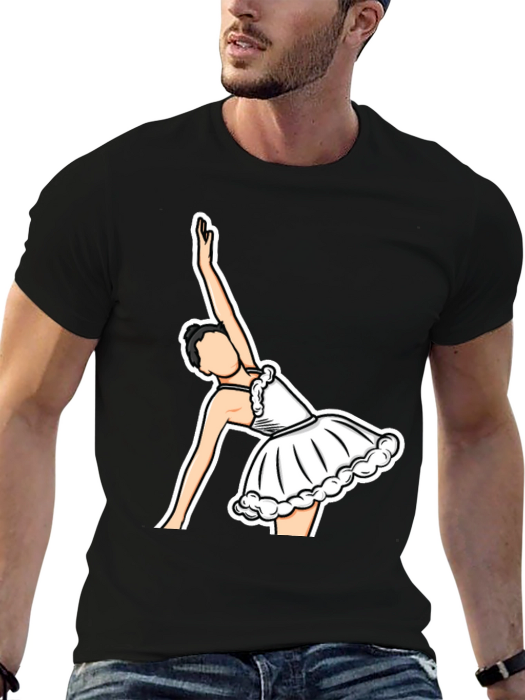 Ballerina Graphic T-Shirt - Black Cotton Tee
