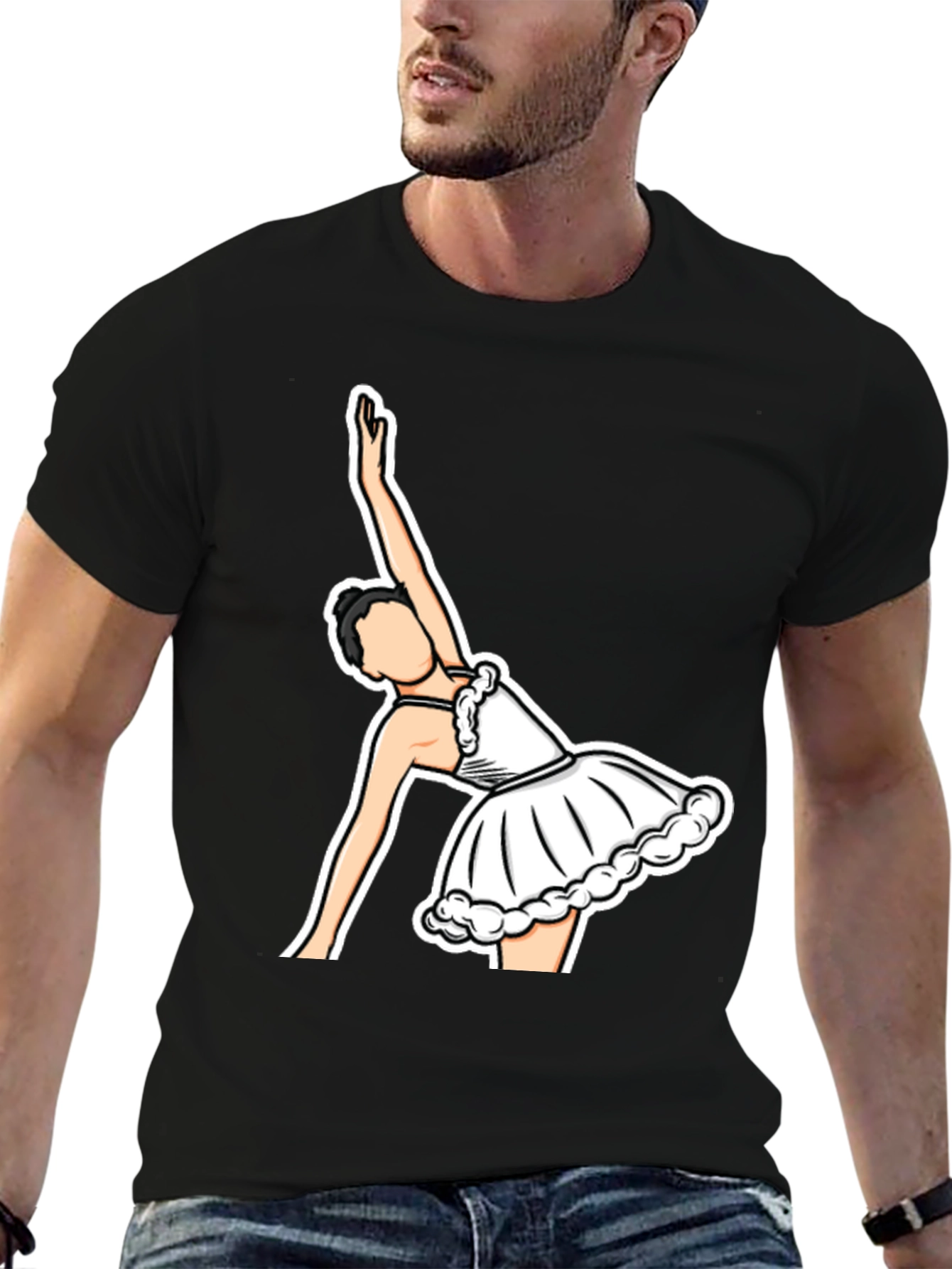 Ballerina Graphic T-Shirt - Black Cotton Tee