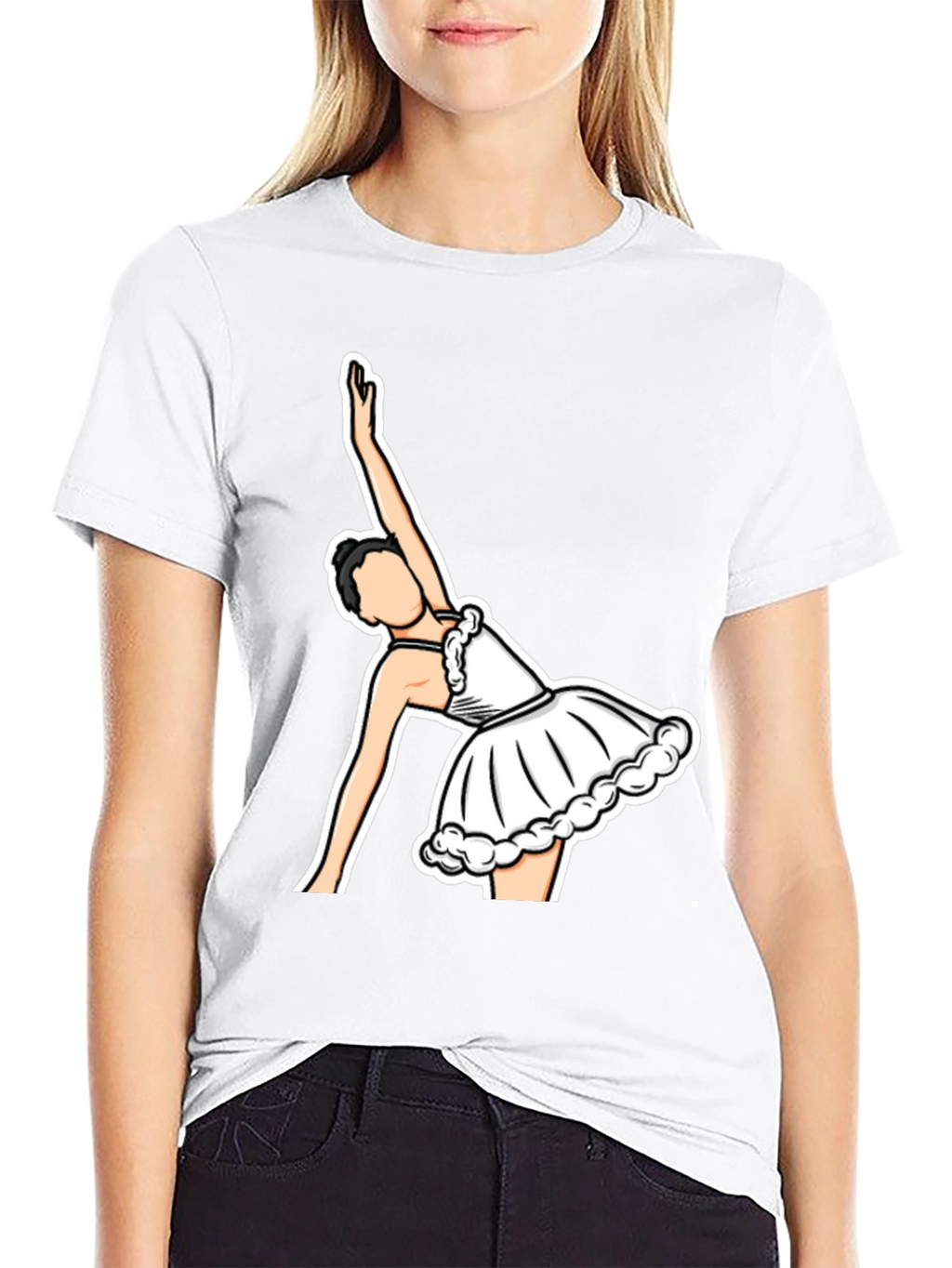 Ballerina Graphic T-Shirt - Black Cotton Tee