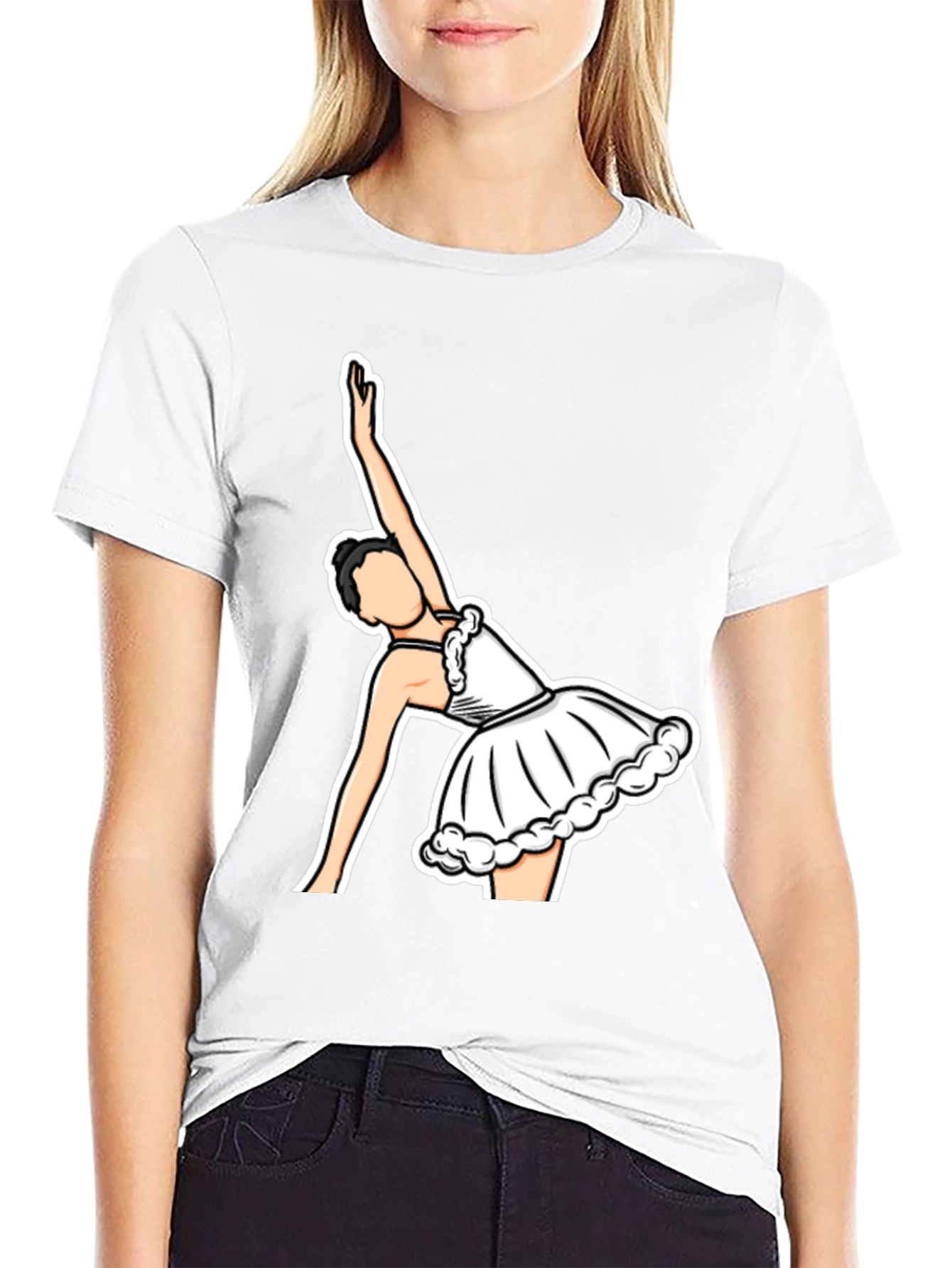 Ballerina Graphic T-Shirt - Black Cotton Tee